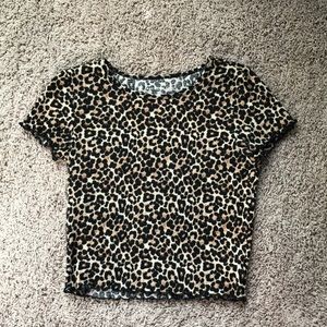 Leopard print American eagle crop top